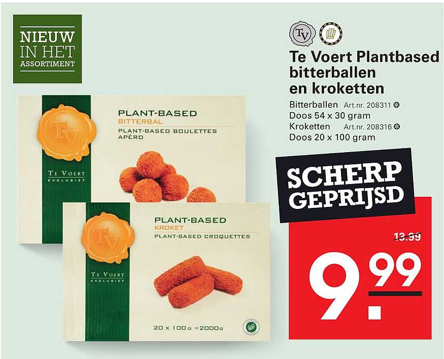 Te Voert Plantbased bitterballen en kroketten