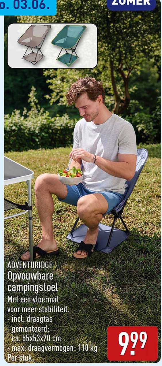 ADVENTURIDGE Opvouwbare campingstoel