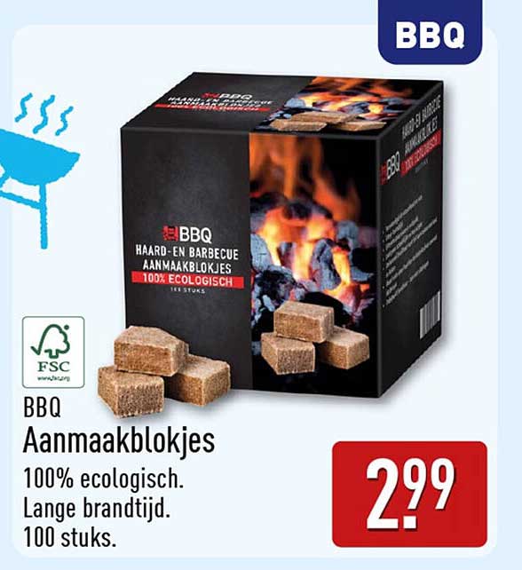 BBQ AANMAAKBLOKJES 100% ecologisch. Lange brandtijd. 100 stuks.
