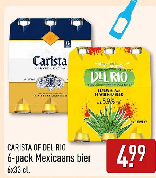 CARISTA OF DEL RIO 6-pack Mexicaans bier 6x33 cl.