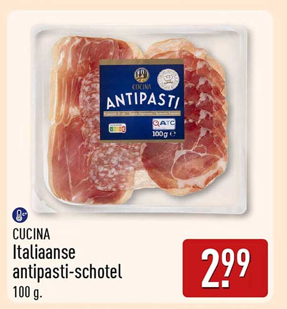 Cucina Italiaanse antipasti-schotel 100 g.
