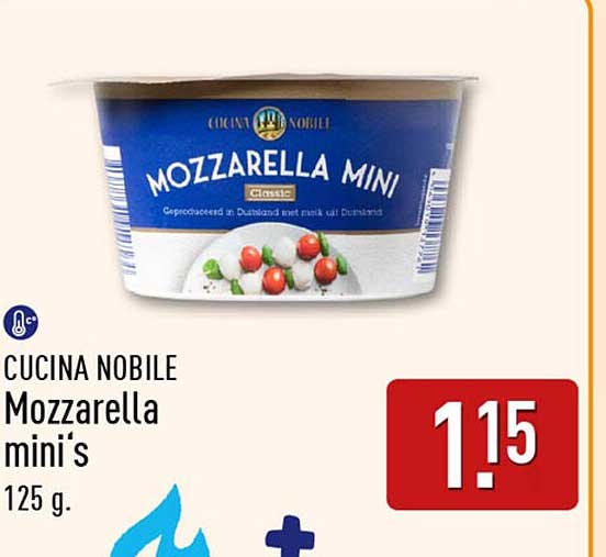 CUCINA NOBILE Mozzarella mini's 125 g.