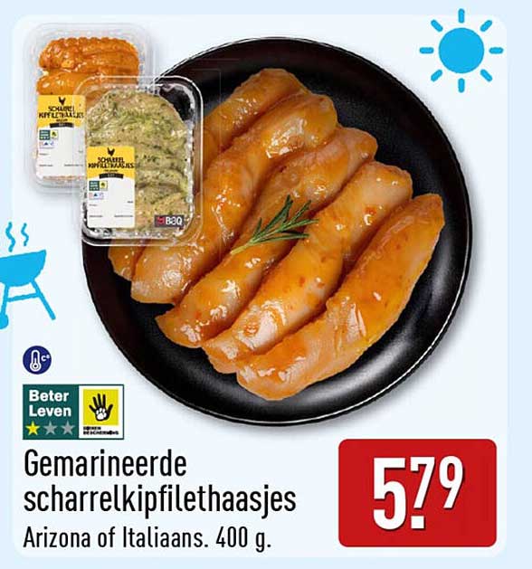 Gemarineerde scharrelkipfilethaasjes Arizona of Italiaans. 400 g.