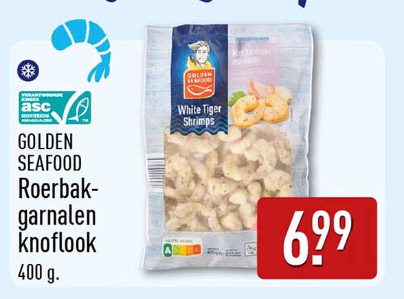GOLDEN SEAFOOD Roerbak-garnalen knoflook 400 g.