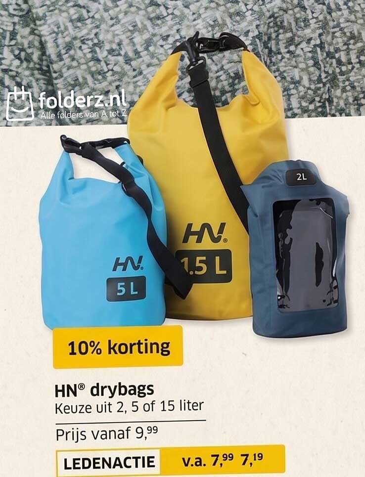 HN® drybags Keuze uit 2, 5 of 15 liter 10% korting