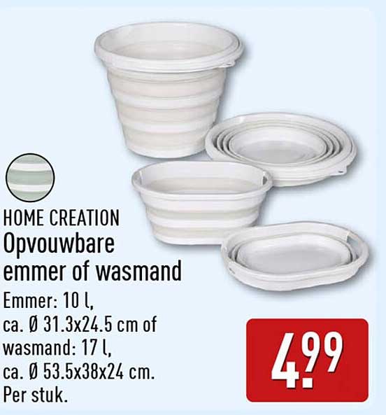 HOME CREATION Opvouwbare emmer of wasmand