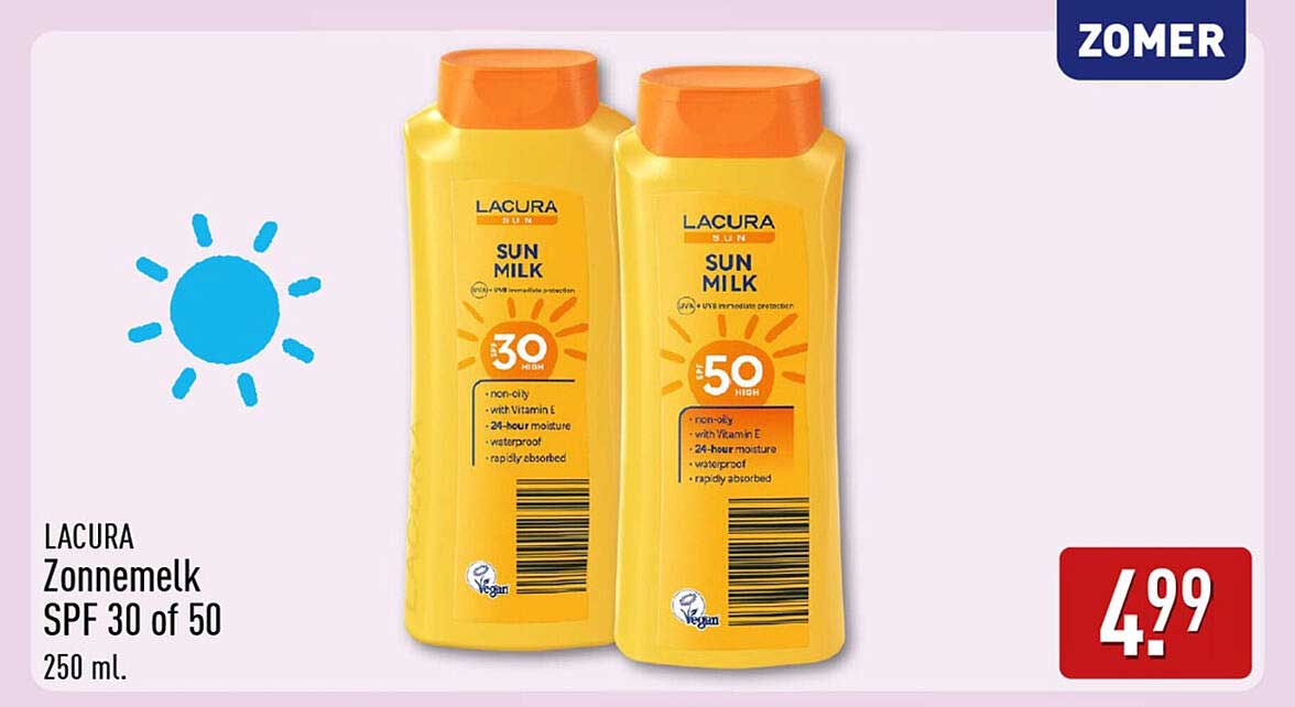 LACURA Zonnemelk SPF 30 of 50 250 ml.