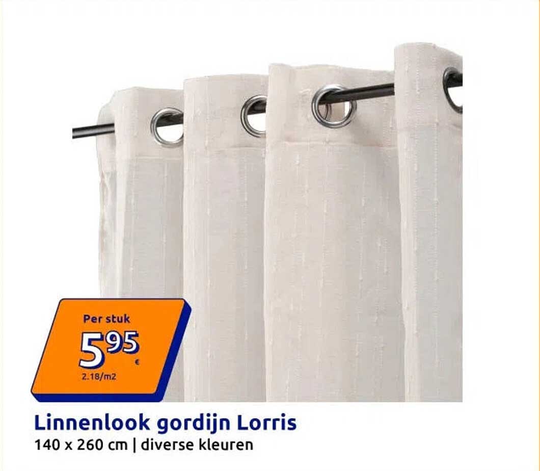 Linnenlook gordijn Lorris 140 x 260 cm | diverse kleuren