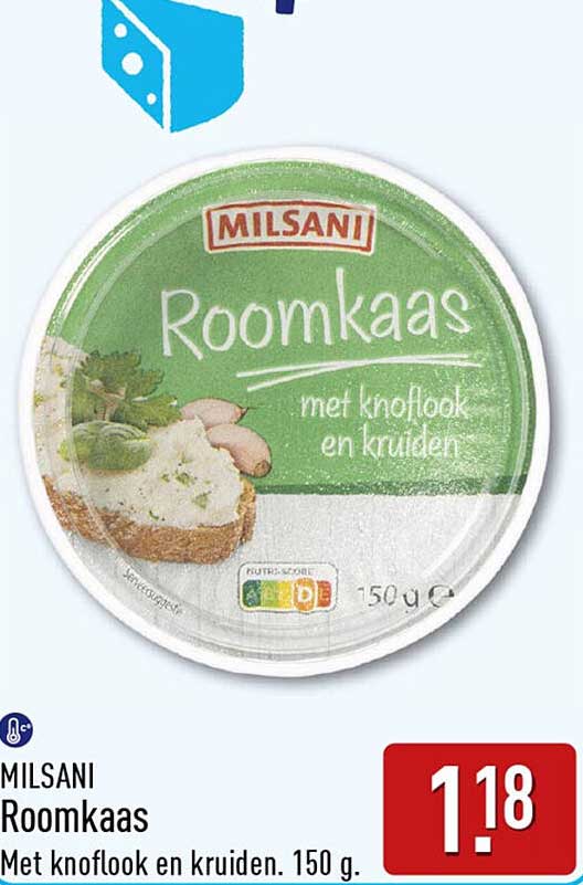 MILSANI Roomkaas Met knoflook en kruiden. 150 g.