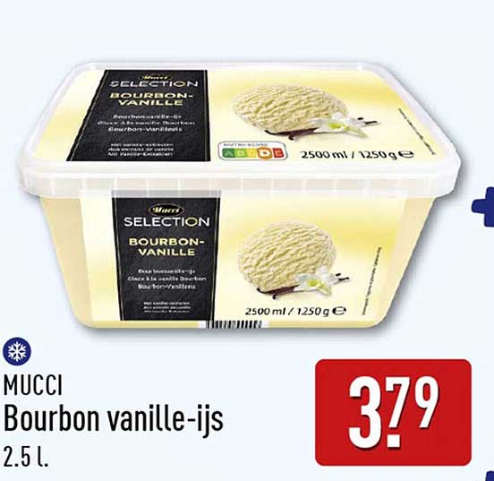 MUCCI Bourbon vanille-ijs 2.5 l.