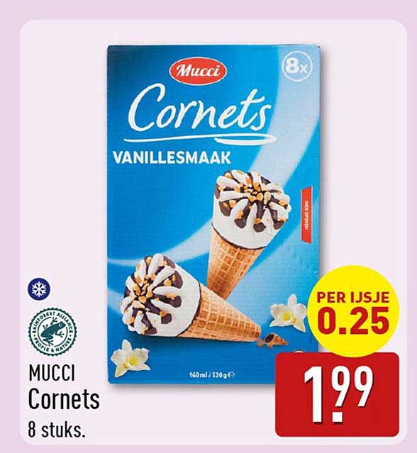 Mucci Cornets Vanillesmaak 8 stuks