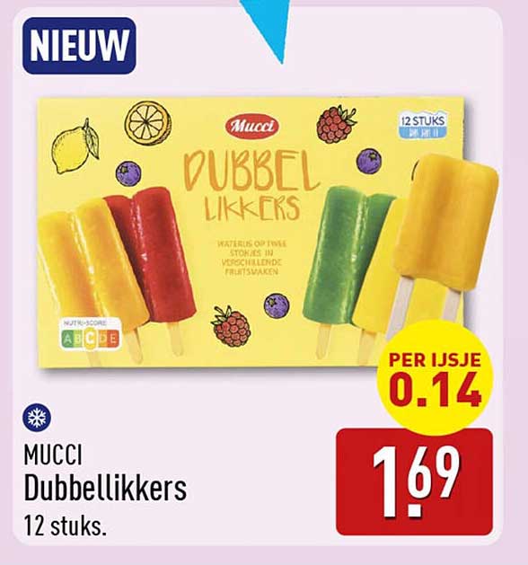 MUCCI Dubbellikkers 12 stuks. NIEUW