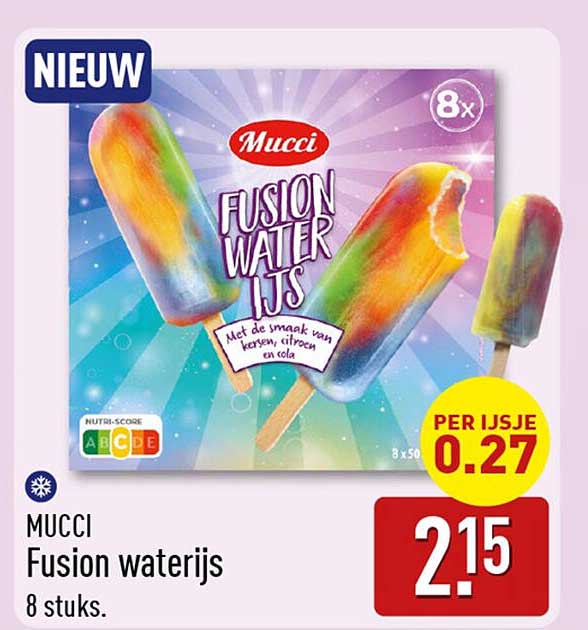 MUCCI Fusion waterijs 8 stuks.