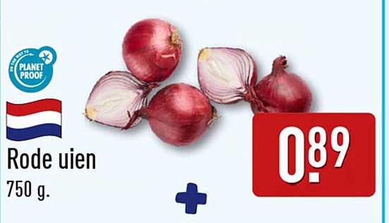 Rode uien 750 g.