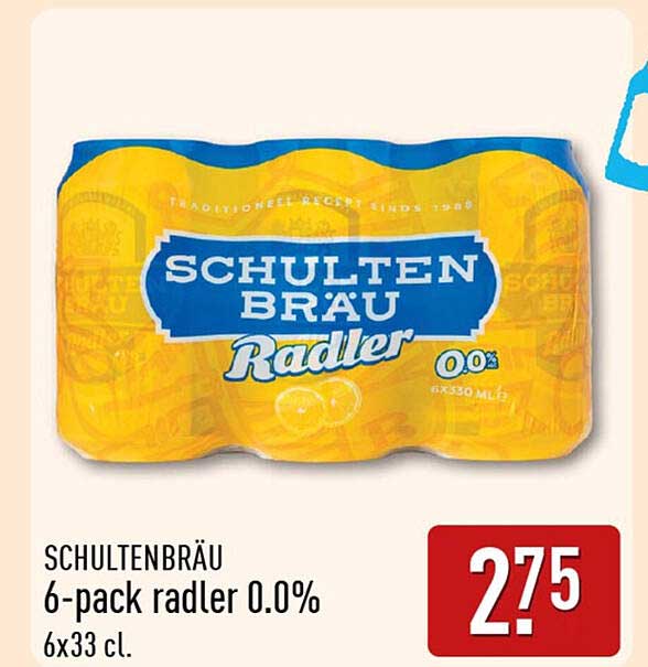 SCHULTENBRÄU 6-pack radler 0.0% 6x33 cl.