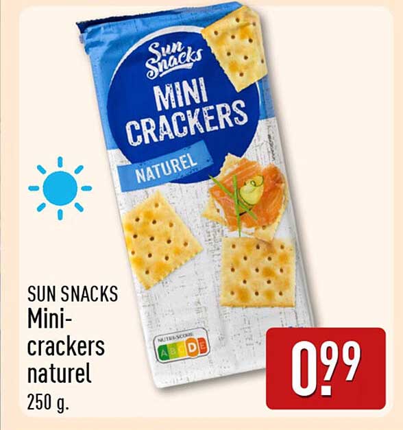 SUN SNACKS Mini-crackers naturel 250 g.