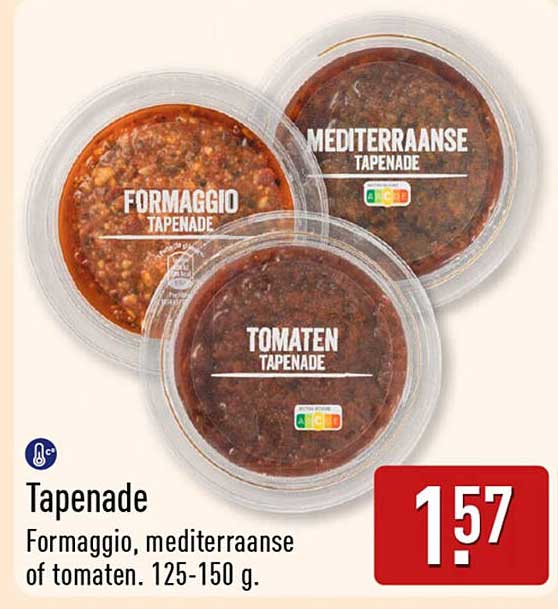Tapenade Formaggio, mediterraanse of tomaten. 125-150 g.