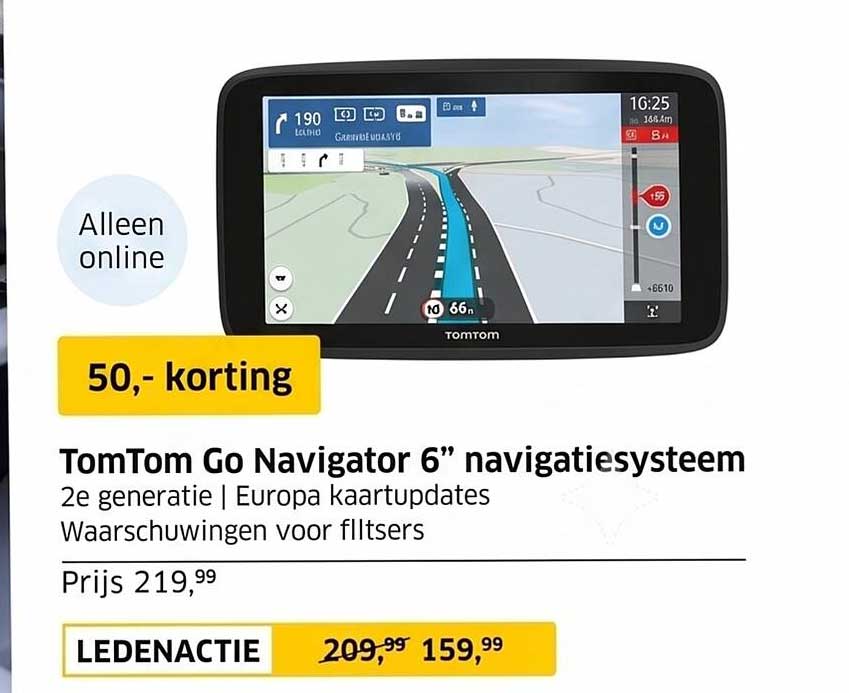 TomTom Go Navigator 6” navigatiesysteem 50,- korting