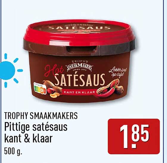 TROPHY SMAAKMAKERS Pittige satésaus kant & klaar