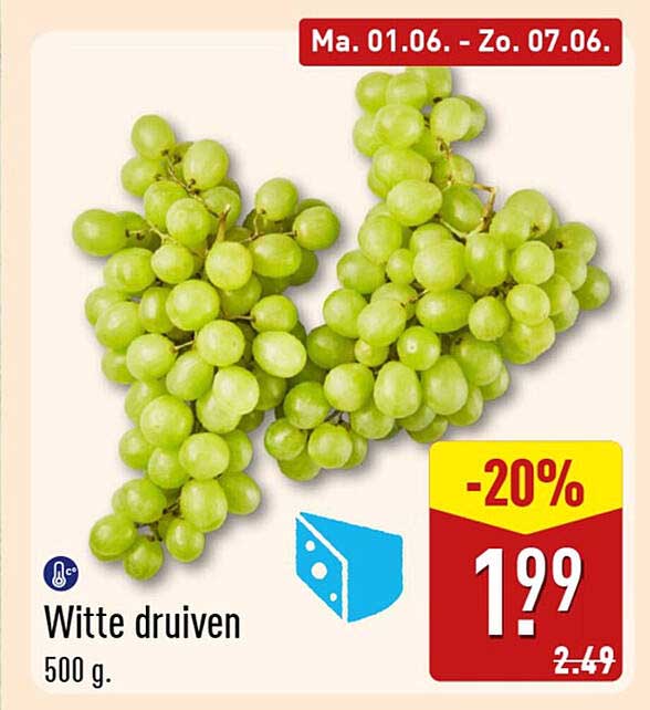 Witte druiven 500 g. -20%