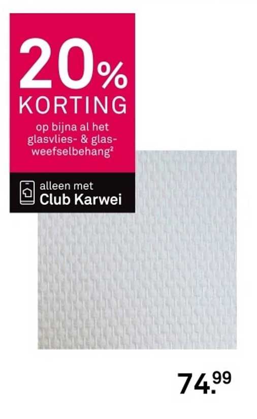 20% KORTING op bijna al het glasvlies- & glasweefselbehang