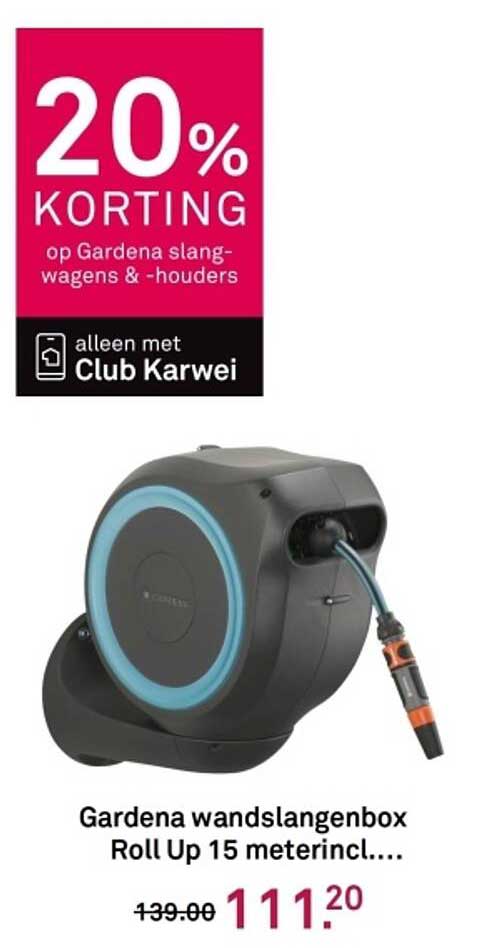 20% KORTING op Gardena slang-wagens & -houders