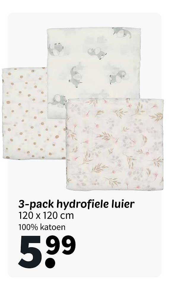 3-pack hydrofiele luier