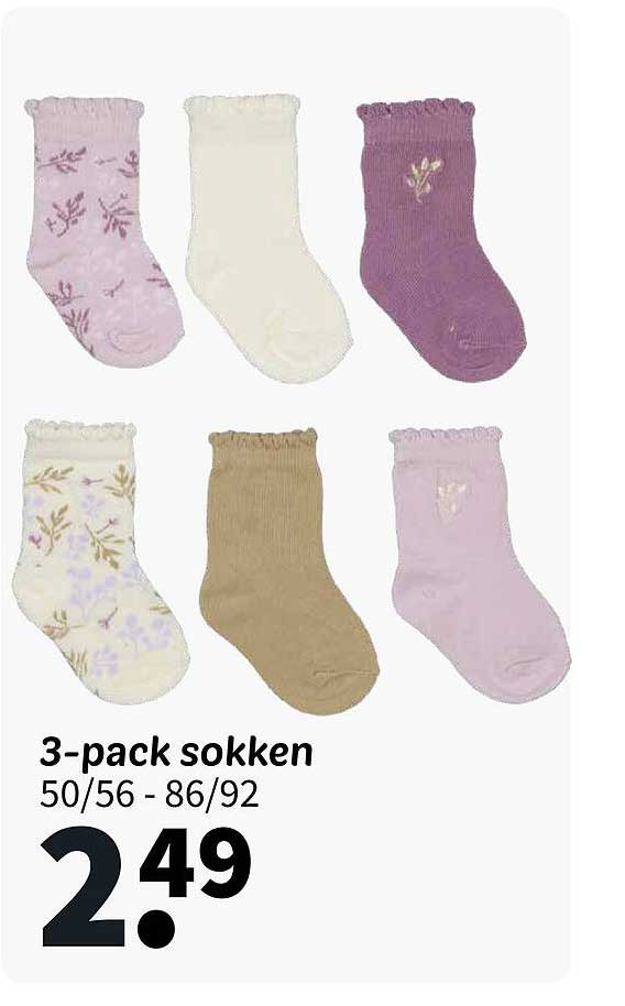 3-pack sokken