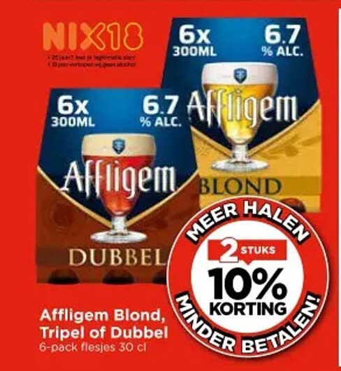 Affligem Blond, Tripel of Dubbel 6-pack flesjes 30 cl