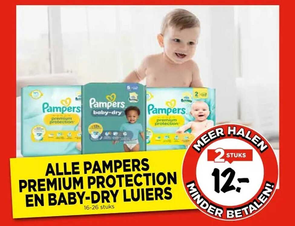 ALLE PAMPERS PREMIUM PROTECTION EN BABY-DRY LUIERS