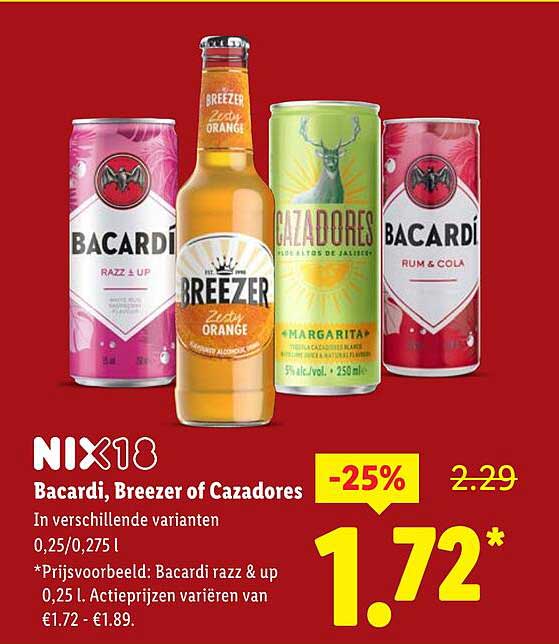 Bacardi, Breezer of Cazadores