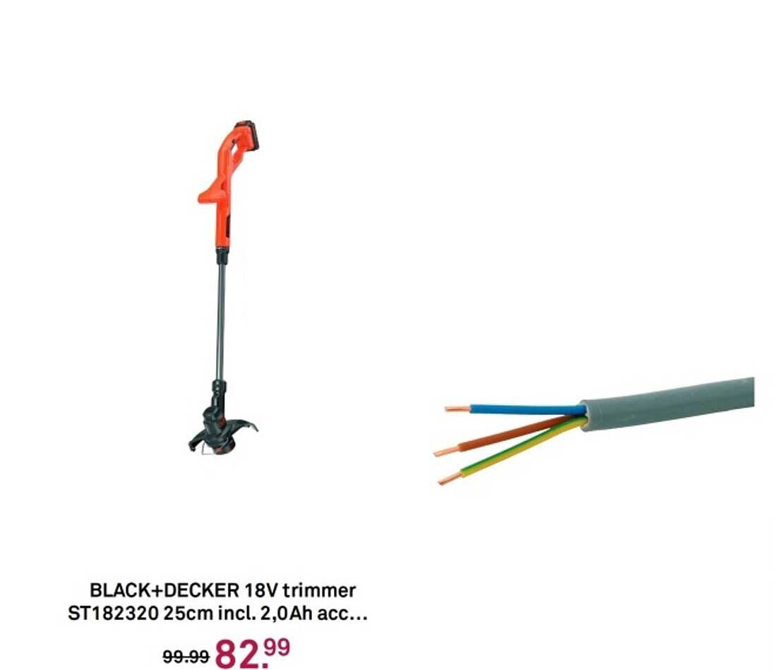 BLACK+DECKER 18V trimmer ST182320 25cm incl. 2,0Ah acc...