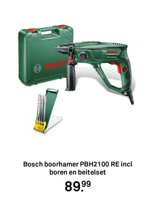 Bosch boorhamer PBH2100 RE incl boren en beitelset