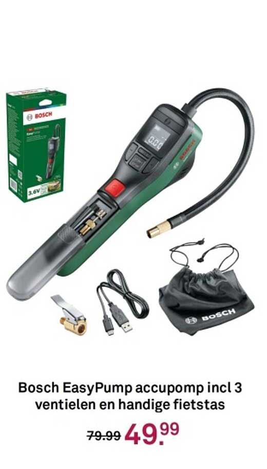 Bosch EasyPump accupomp incl 3 ventielen en handige fietstas