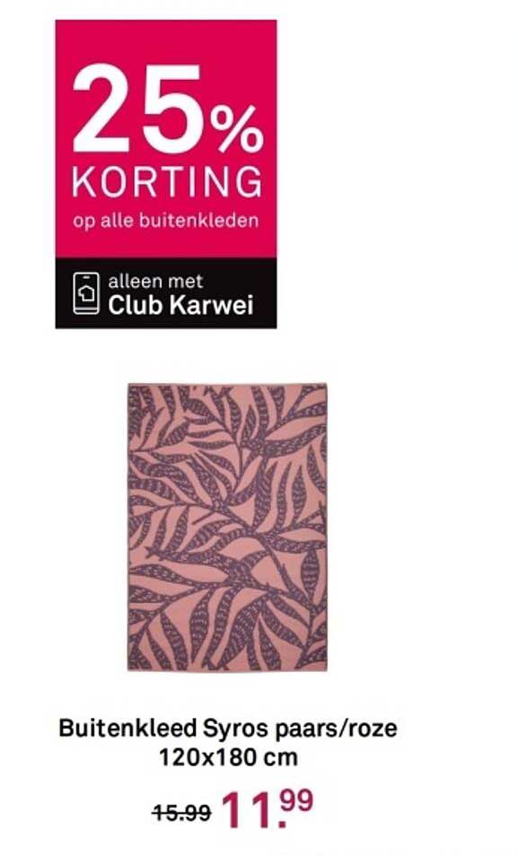 Buitenkleed Syros paars/roze 120x180 cm