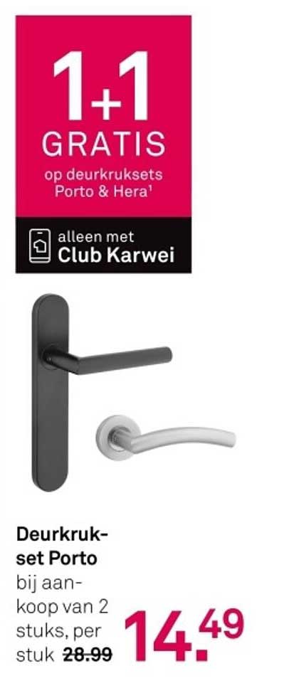 Deurkruiset Porto bij aankoop van 2 stuks, per stuk 14.49