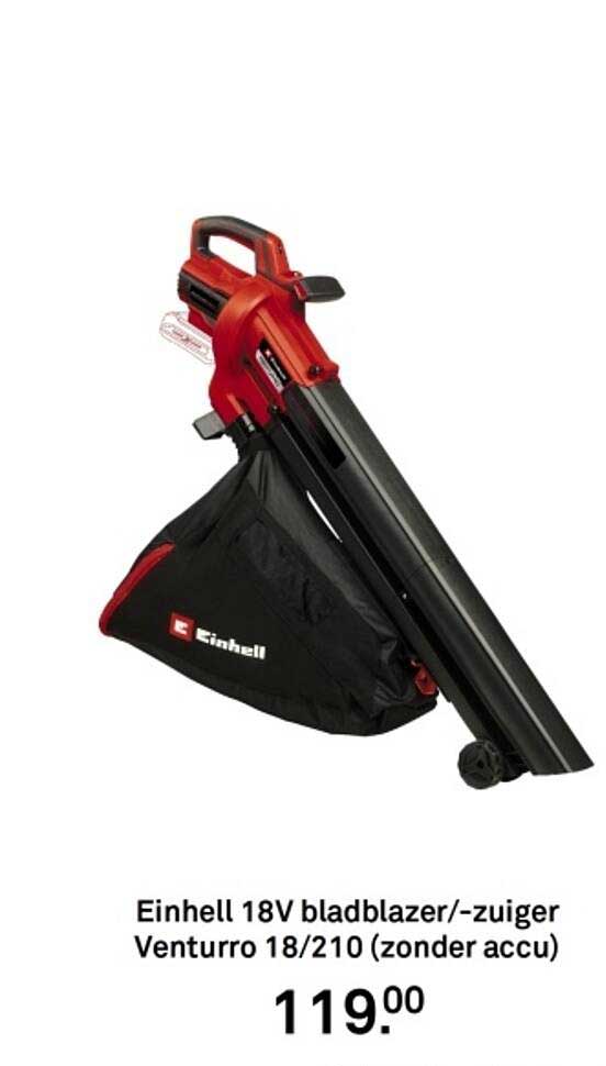 Einhell 18V bladblazer/-zuiger Venturro 18/210 (zonder accu)