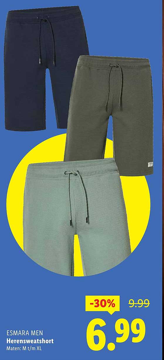 ESMARA MEN Herensweatshort