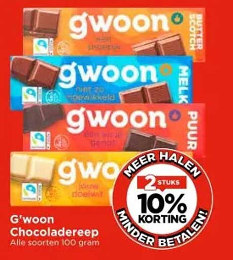 G'woon Chocoladereep - Alle soorten 100 gram