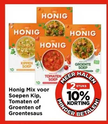 Honig Mix voor Soepen Kip, Tomaten of Groenten of Groentensaus