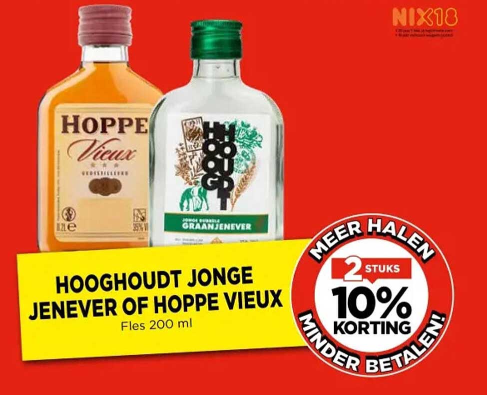 HOOGHOUDT JONGE JENEVER OF HOPPE VIEUX FLES 200 ML