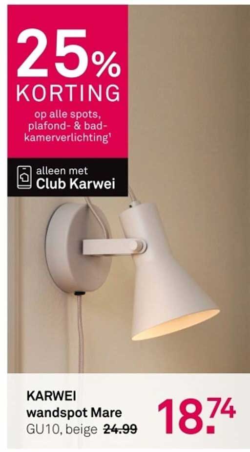 KARWEI wandspot Mare GU10, beige