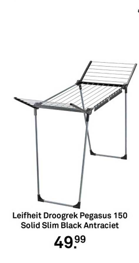 Leifheit Droogrek Pegasus 150 Solid Slim Black Antraciet