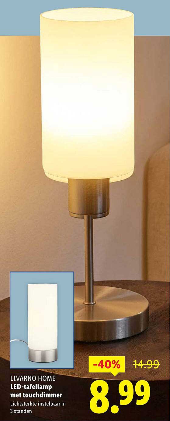 LIVARNO HOME LED-tafellamp met touchdimmer