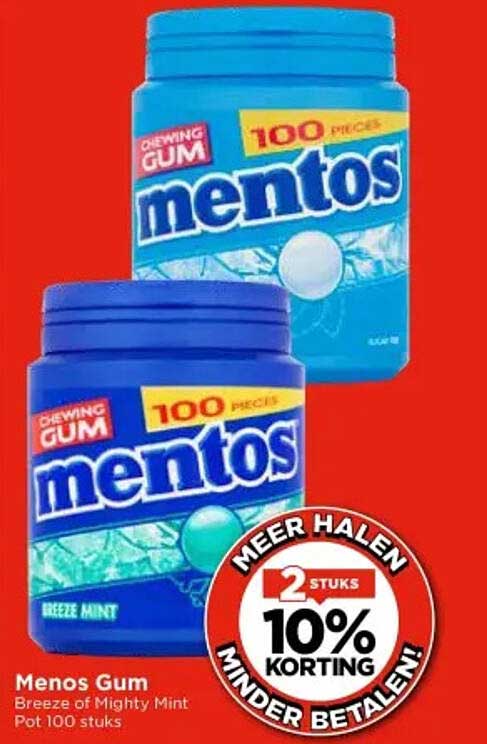 Menos Gum Breeze of Mighty Mint Pot 100 stuks