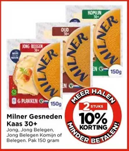Milner Gesneden Kaas 30+
