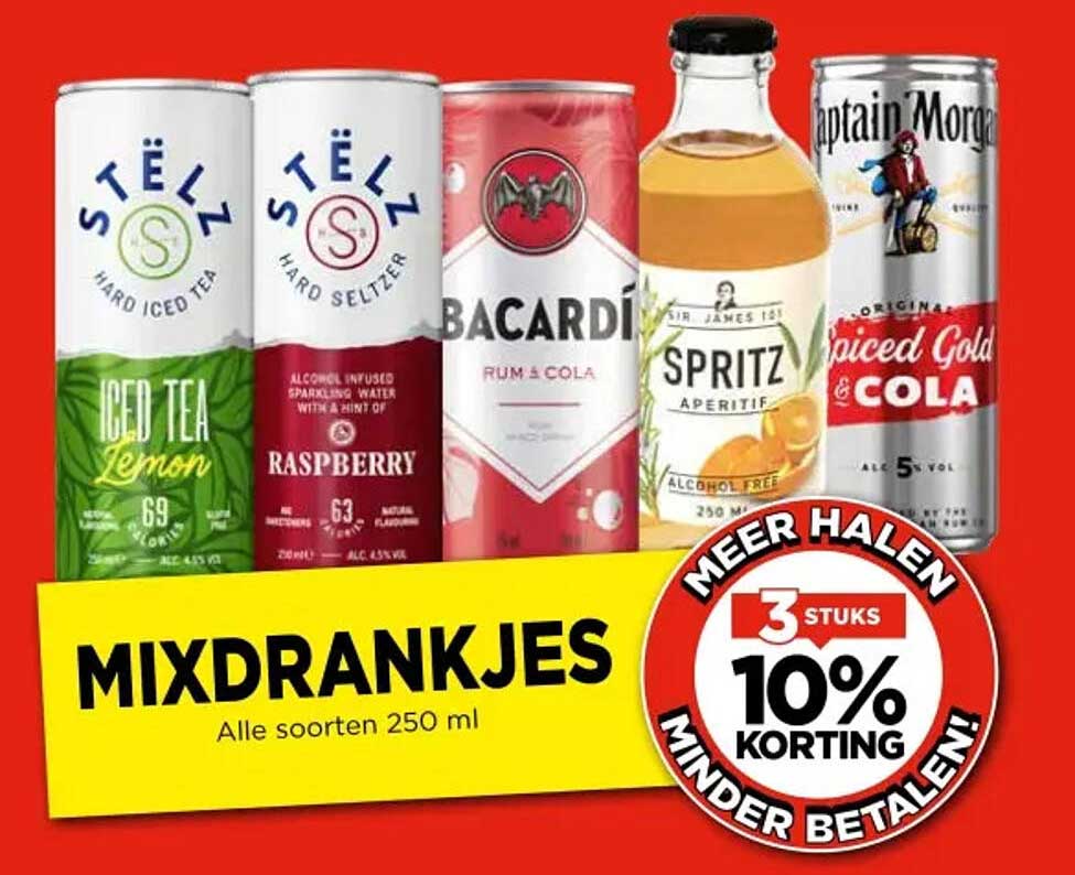 MIXDRANKJES Alle soorten 250 ml