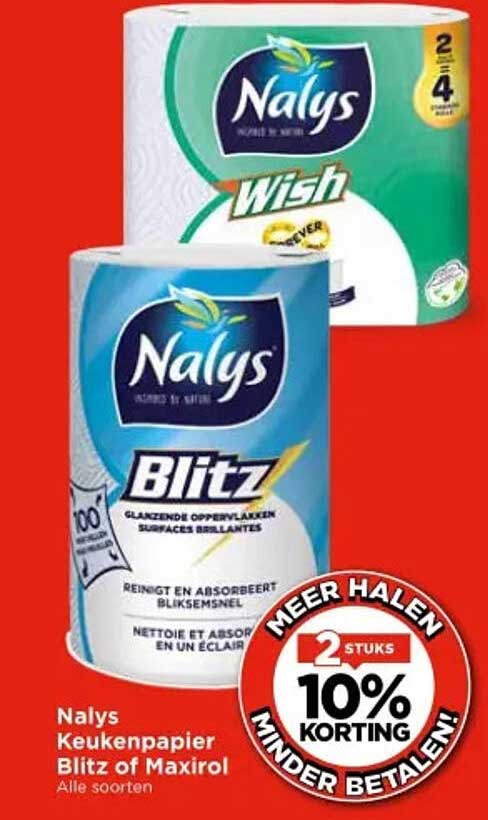 Nalys Keukenpapier Blitz of Maxirol - Alle soorten