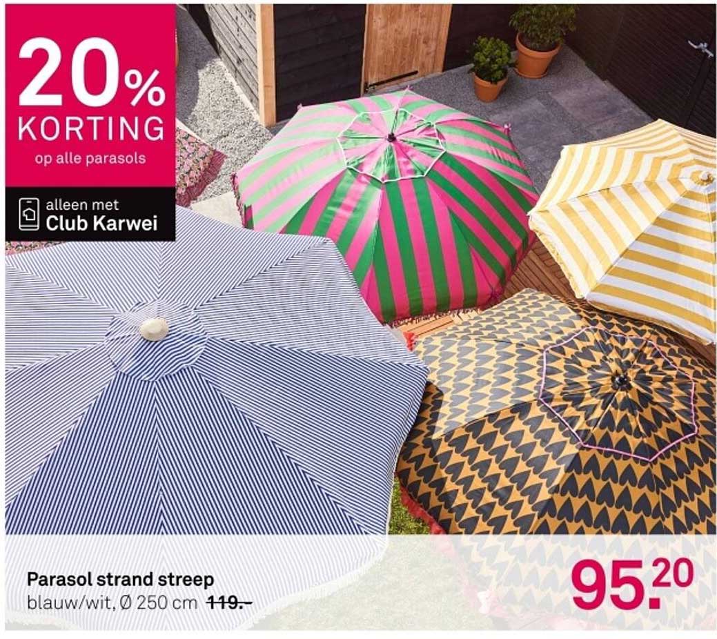 Parasol strand streep