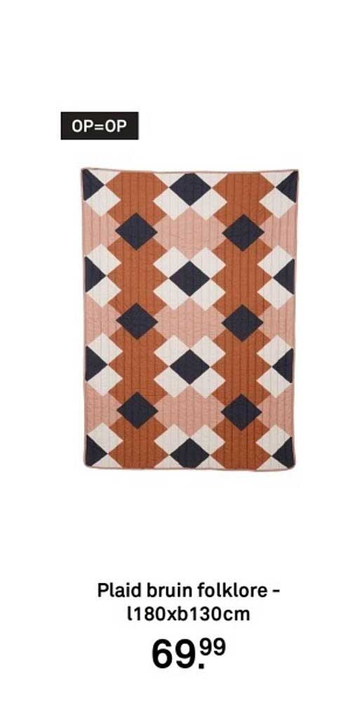 Plaid bruin folklore - l180xb130cm